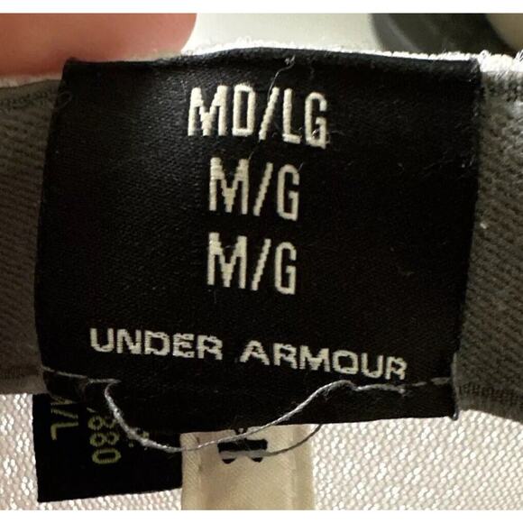 Under Armour Golf Hat Adult Fitted Flex Fit Gray White Mesh Baseball Cap M/L - Picture 6 of 7